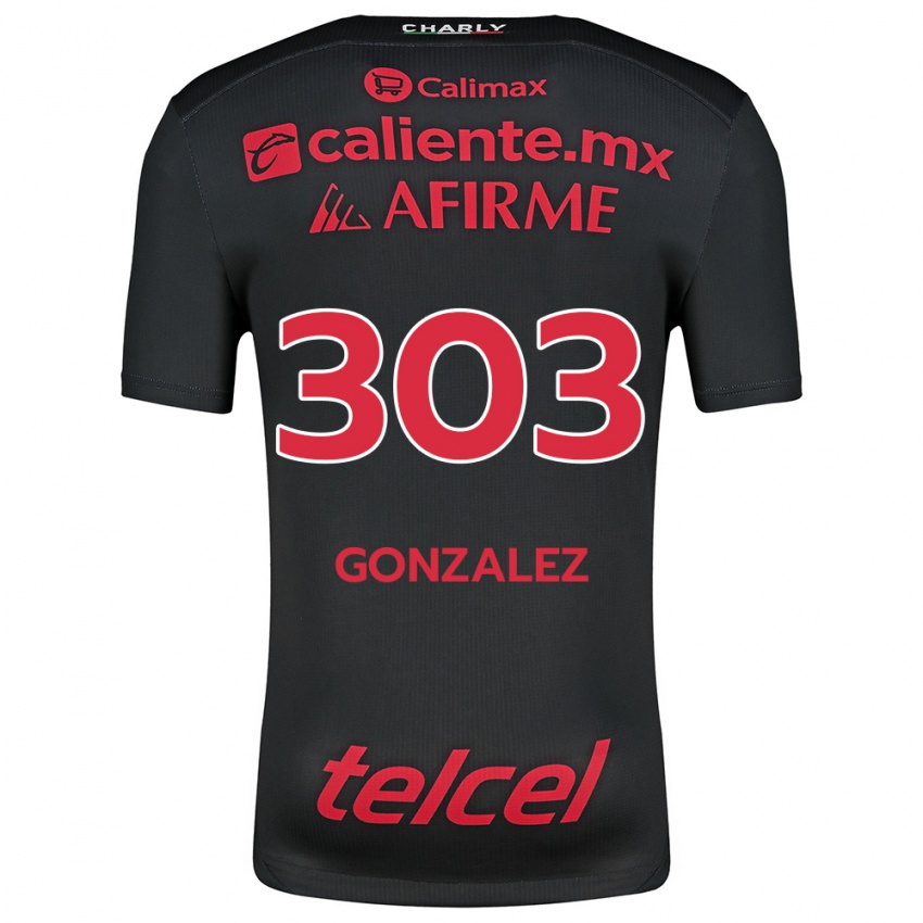 Kinder Osmar González #303 Schwarz Rot Heimtrikot Trikot 2024/25 T-Shirt Österreich