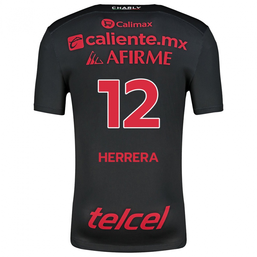 Kinder Melissa Herrera #12 Schwarz Rot Heimtrikot Trikot 2024/25 T-Shirt Österreich