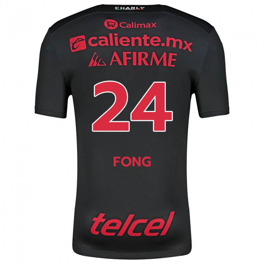 Kinder Michel Fong #24 Schwarz Rot Heimtrikot Trikot 2024/25 T-Shirt Österreich