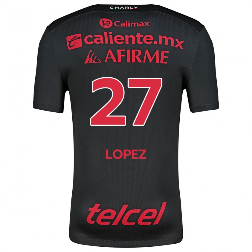 Kinder Victoria López #27 Schwarz Rot Heimtrikot Trikot 2024/25 T-Shirt Österreich