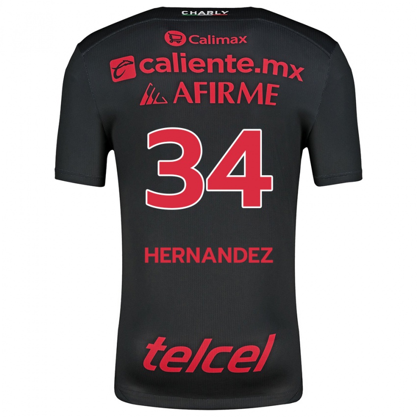 Kinder Kimberly Hernández #34 Schwarz Rot Heimtrikot Trikot 2024/25 T-Shirt Österreich