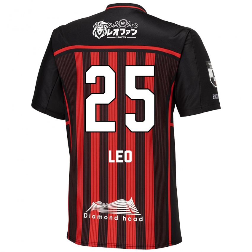 Kinder Leo Osaki #25 Rot Schwarz Heimtrikot Trikot 2024/25 T-Shirt Österreich