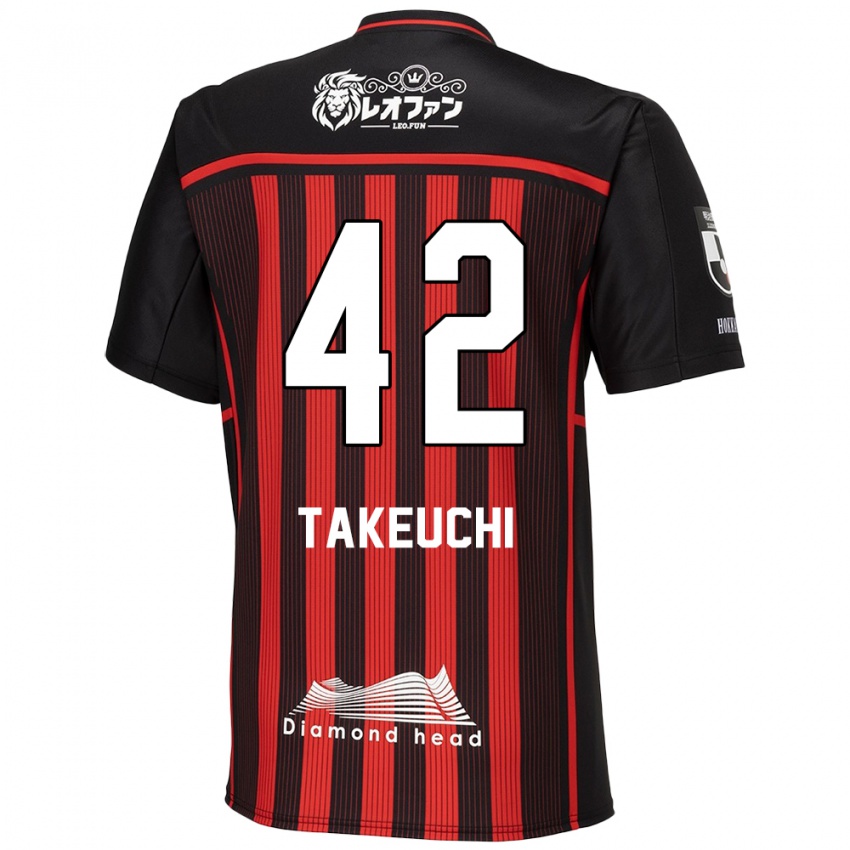 Kinder Ryuma Takeuchi #42 Rot Schwarz Heimtrikot Trikot 2024/25 T-Shirt Österreich