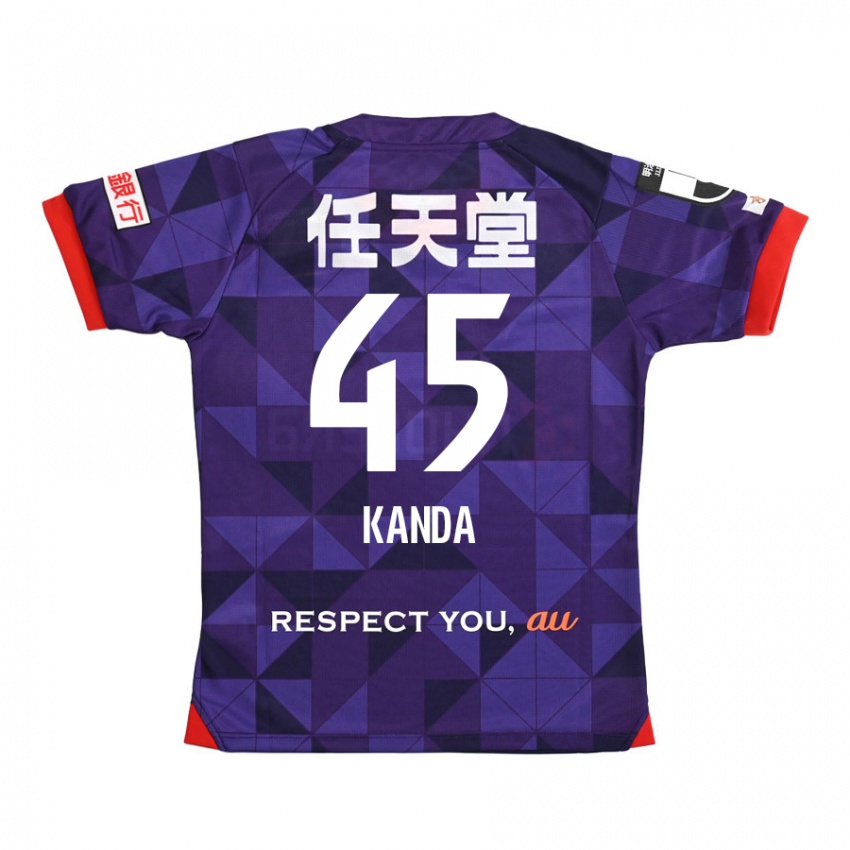 Kinder Kotaro Kanda #45 Lila Weiß Heimtrikot Trikot 2024/25 T-Shirt Österreich