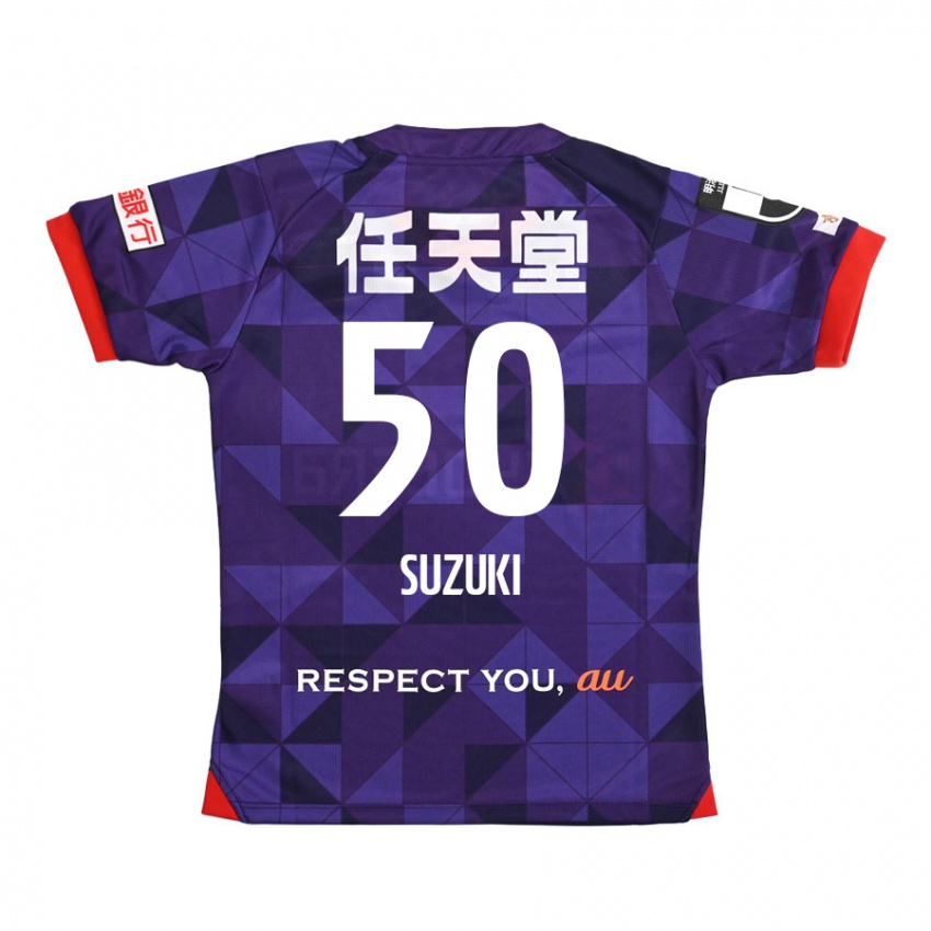 Kinder Yoshinori Suzuki #50 Lila Weiß Heimtrikot Trikot 2024/25 T-Shirt Österreich