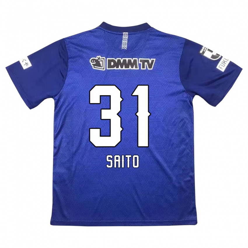 Kinder Kenjiro Saito #31 Dunkelblau Heimtrikot Trikot 2024/25 T-Shirt Österreich