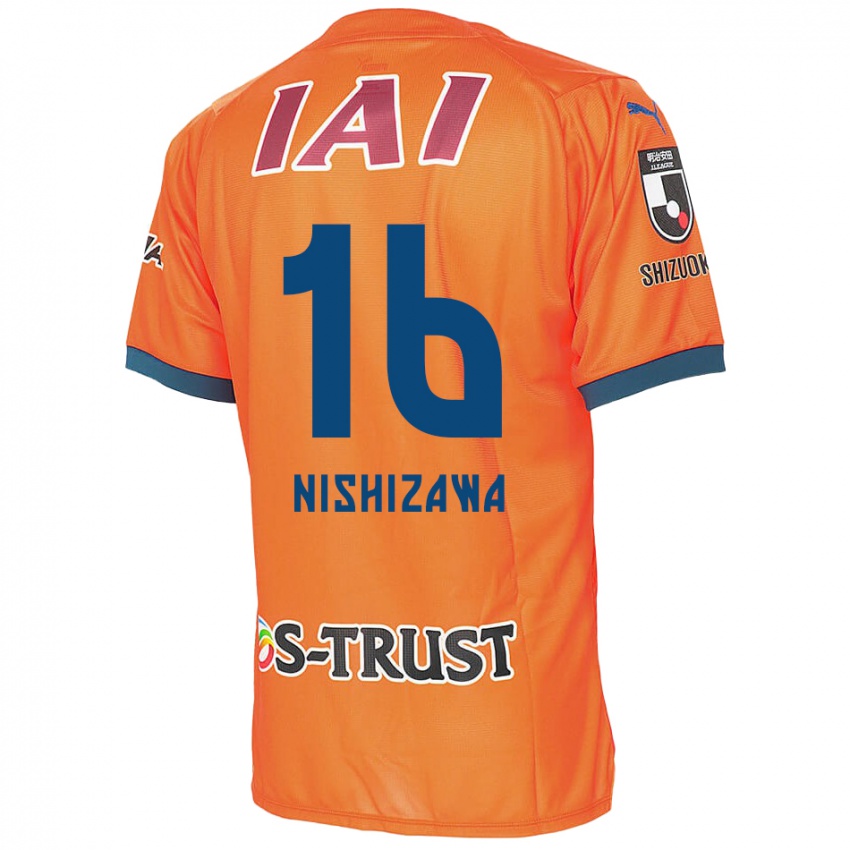 Kinder Kenta Nishizawa #16 Orange Blau Heimtrikot Trikot 2024/25 T-Shirt Österreich