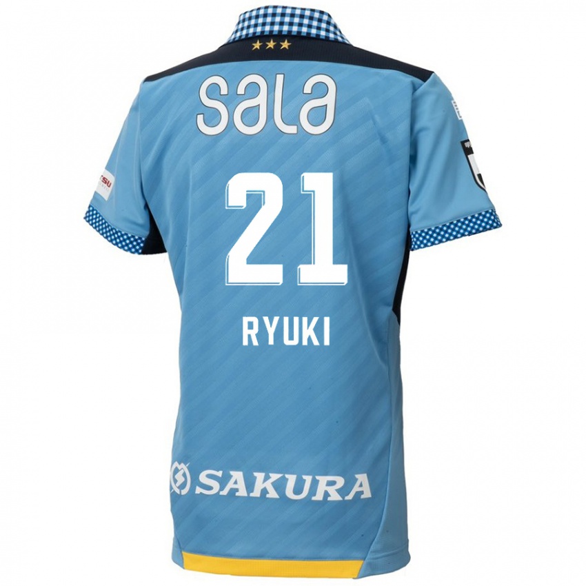 Kinder Ryuki Miura #21 Blau Schwarz Heimtrikot Trikot 2024/25 T-Shirt Österreich