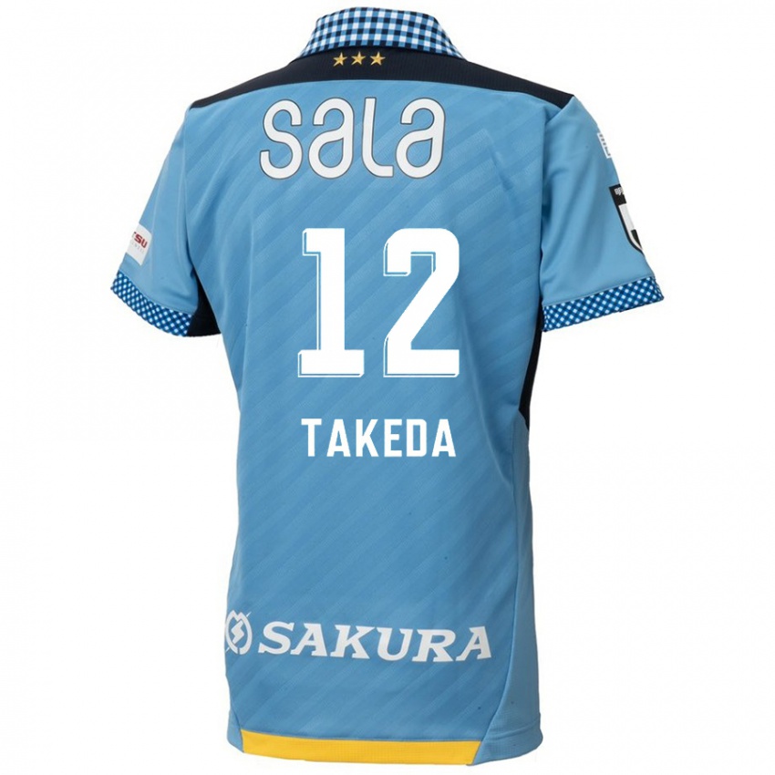 Kinder Yusei Takeda #12 Blau Schwarz Heimtrikot Trikot 2024/25 T-Shirt Österreich