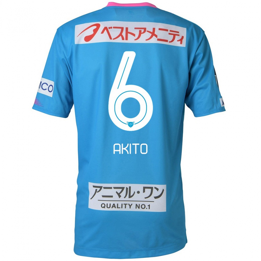 Kinder Akito Fukuta #6 Blau Rosa Heimtrikot Trikot 2024/25 T-Shirt Österreich