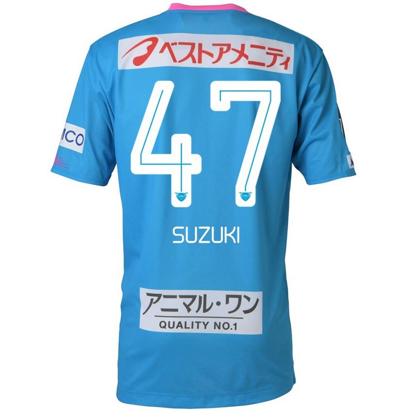 Kinder Daichi Suzuki #47 Blau Rosa Heimtrikot Trikot 2024/25 T-Shirt Österreich