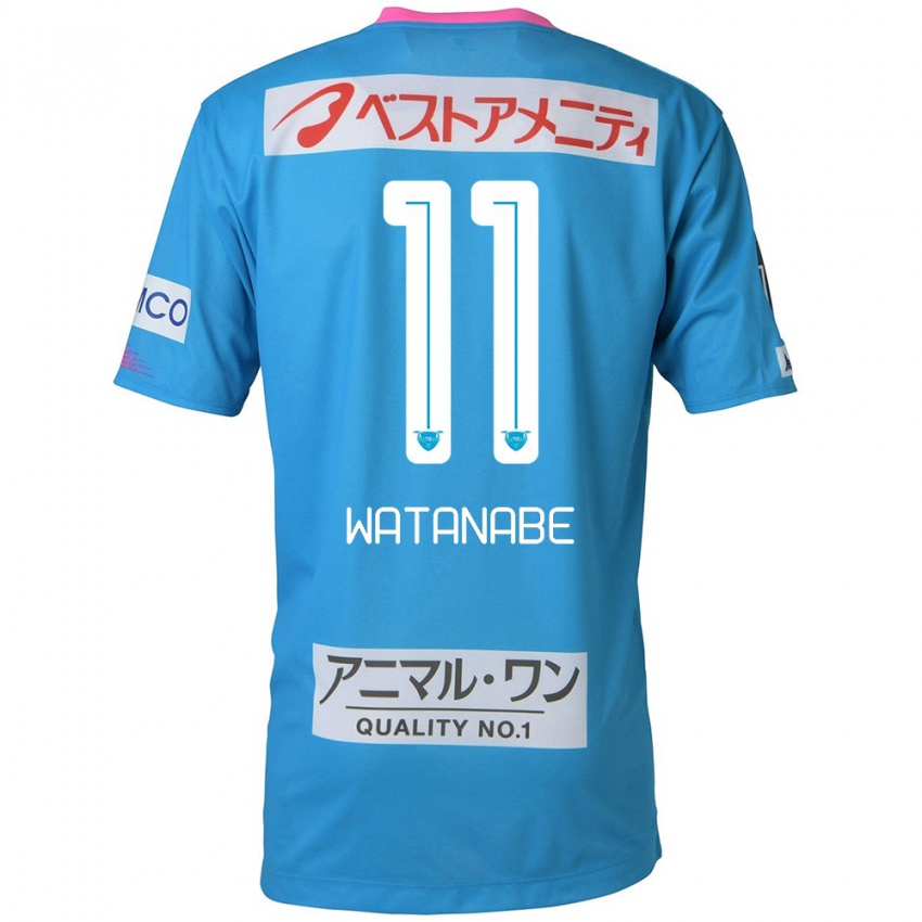 Kinder Shion Watanabe #11 Blau Rosa Heimtrikot Trikot 2024/25 T-Shirt Österreich