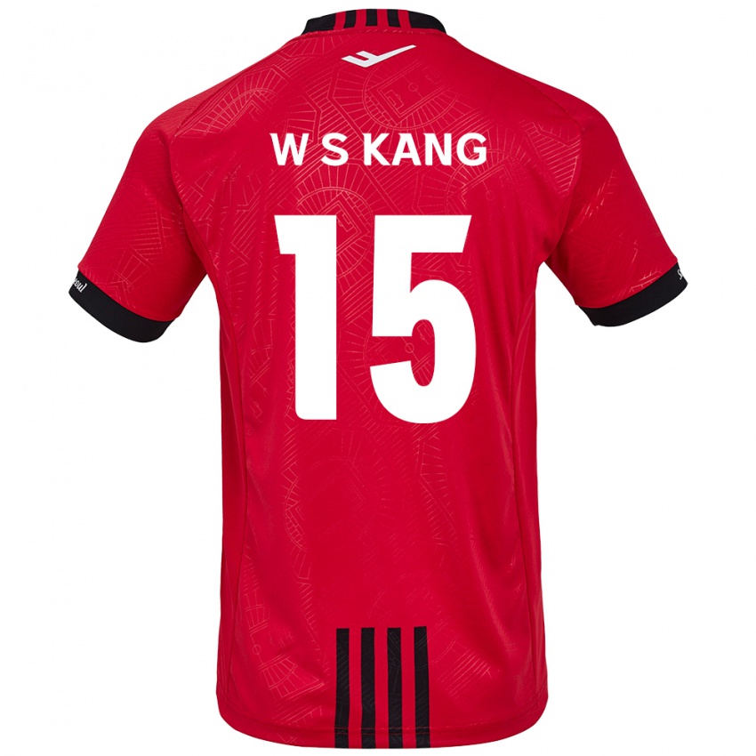 Kinder Sang-Woo Kang #15 Rot Schwarz Heimtrikot Trikot 2024/25 T-Shirt Österreich