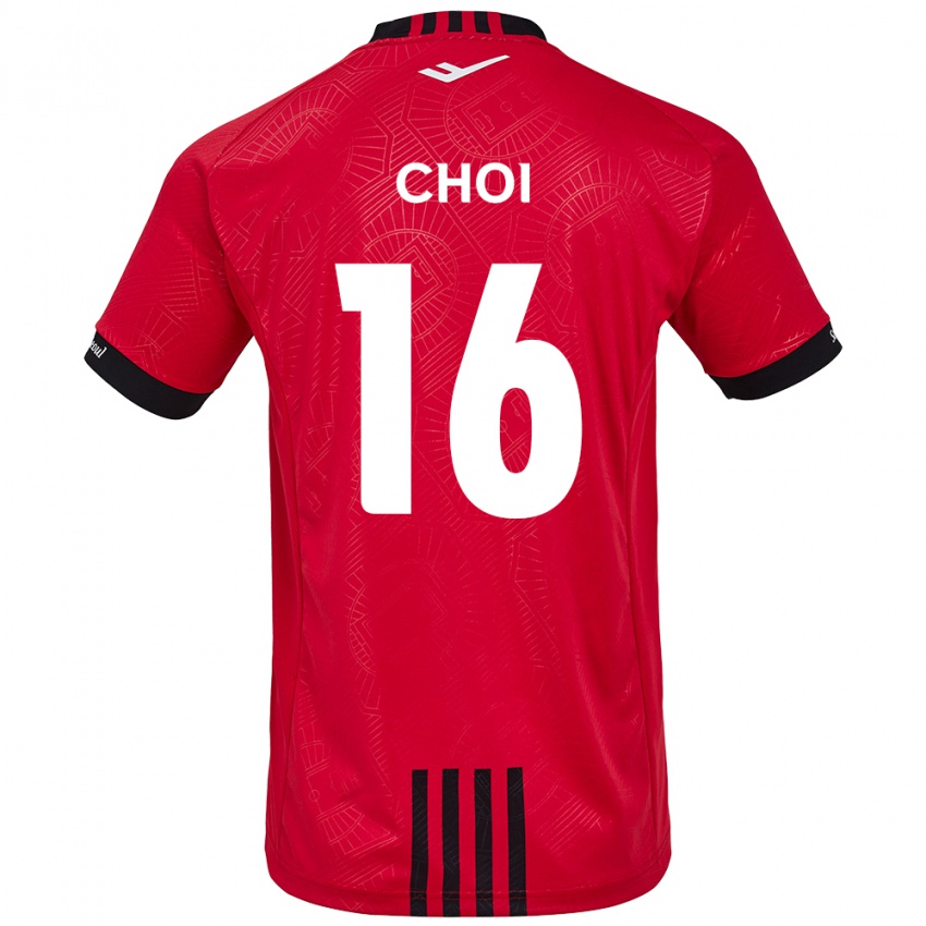 Kinder Jun Choi #16 Rot Schwarz Heimtrikot Trikot 2024/25 T-Shirt Österreich