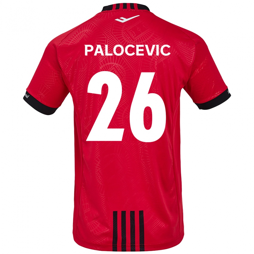 Kinder Aleksandar Palocevic #26 Rot Schwarz Heimtrikot Trikot 2024/25 T-Shirt Österreich