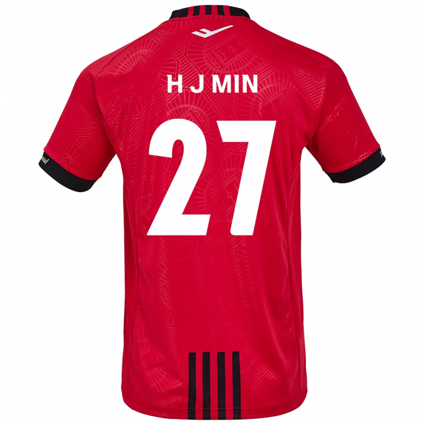 Kinder Ji-Hoon Min #27 Rot Schwarz Heimtrikot Trikot 2024/25 T-Shirt Österreich