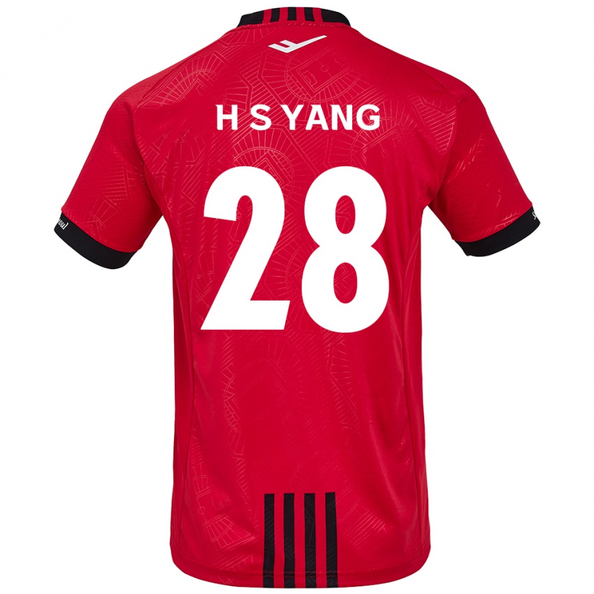 Kinder Seung-Hyeon Yang #28 Rot Schwarz Heimtrikot Trikot 2024/25 T-Shirt Österreich