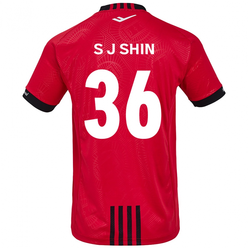 Kinder Ji-Seop Shin #36 Rot Schwarz Heimtrikot Trikot 2024/25 T-Shirt Österreich