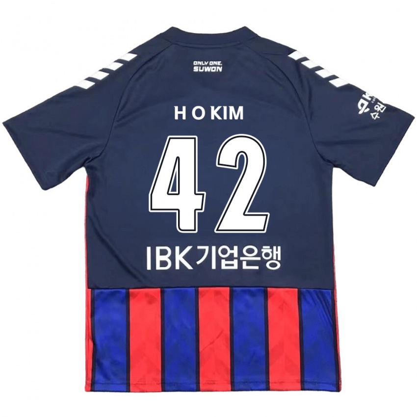 Kinder One-Hyung Kim #42 Blau Rot Heimtrikot Trikot 2024/25 T-Shirt Österreich