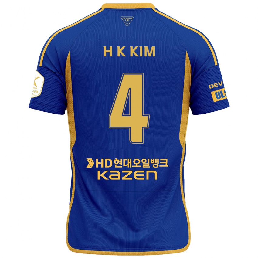 Kinder Kee-Hee Kim #4 Blau Gelb Heimtrikot Trikot 2024/25 T-Shirt Österreich