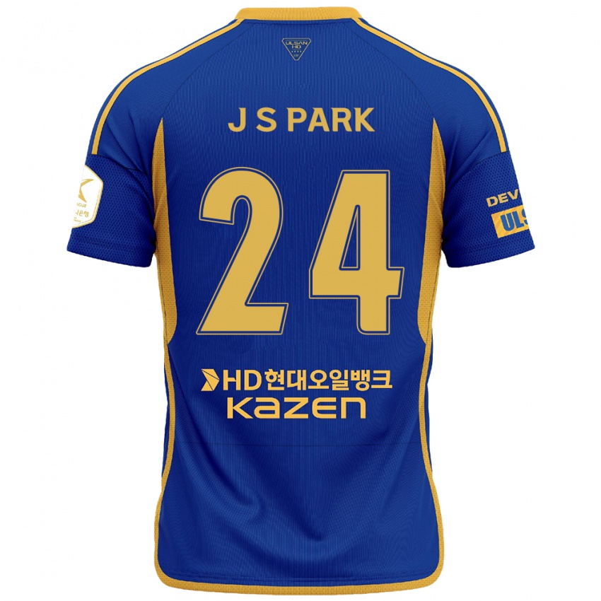 Kinder Sang-Jun Park #24 Blau Gelb Heimtrikot Trikot 2024/25 T-Shirt Österreich