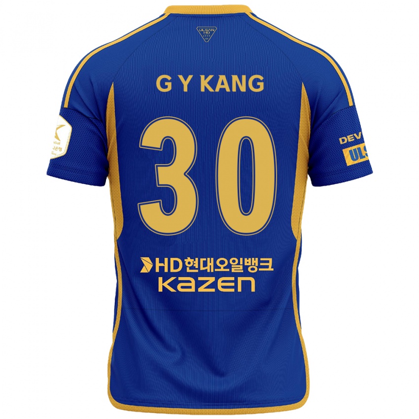 Kinder Yun-Gu Kang #30 Blau Gelb Heimtrikot Trikot 2024/25 T-Shirt Österreich