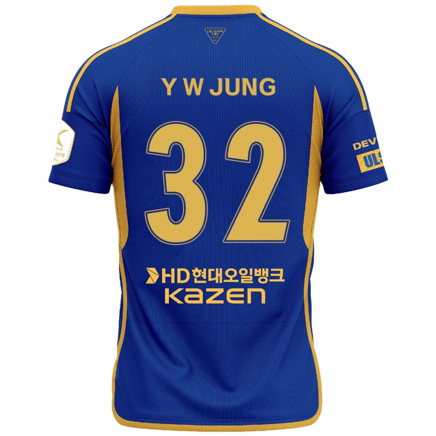 Kinder Woo-Young Jung #32 Blau Gelb Heimtrikot Trikot 2024/25 T-Shirt Österreich