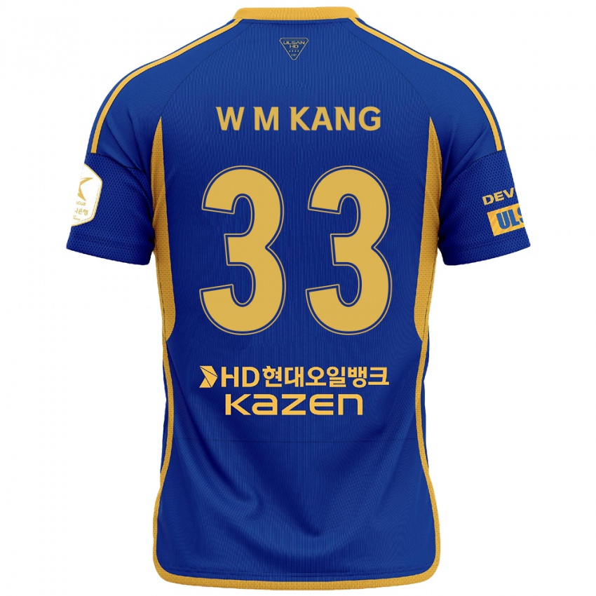 Kinder Min-Woo Kang #33 Blau Gelb Heimtrikot Trikot 2024/25 T-Shirt Österreich