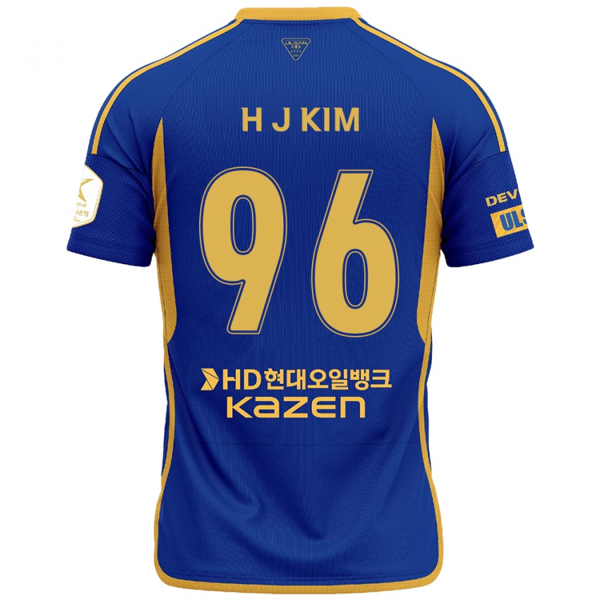 Kinder Ji-Hyun Kim #96 Blau Gelb Heimtrikot Trikot 2024/25 T-Shirt Österreich