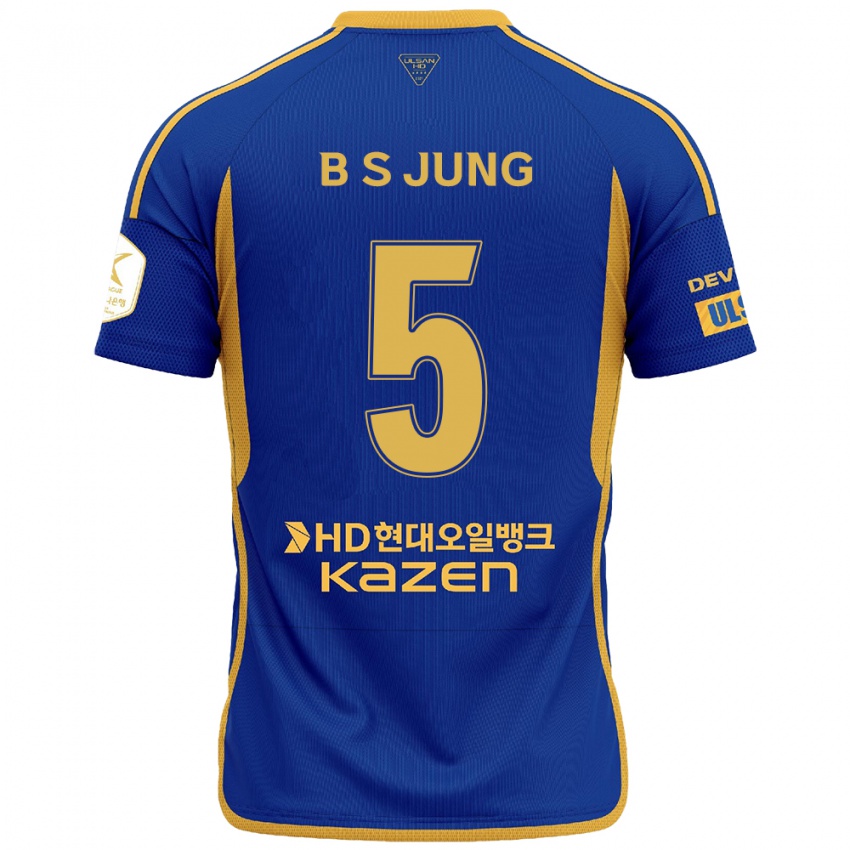 Kinder Seong-Bin Jung #5 Blau Gelb Heimtrikot Trikot 2024/25 T-Shirt Österreich