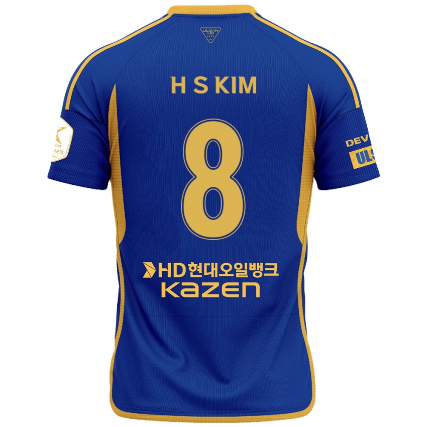 Kinder Seung-Hyun Kim #8 Blau Gelb Heimtrikot Trikot 2024/25 T-Shirt Österreich