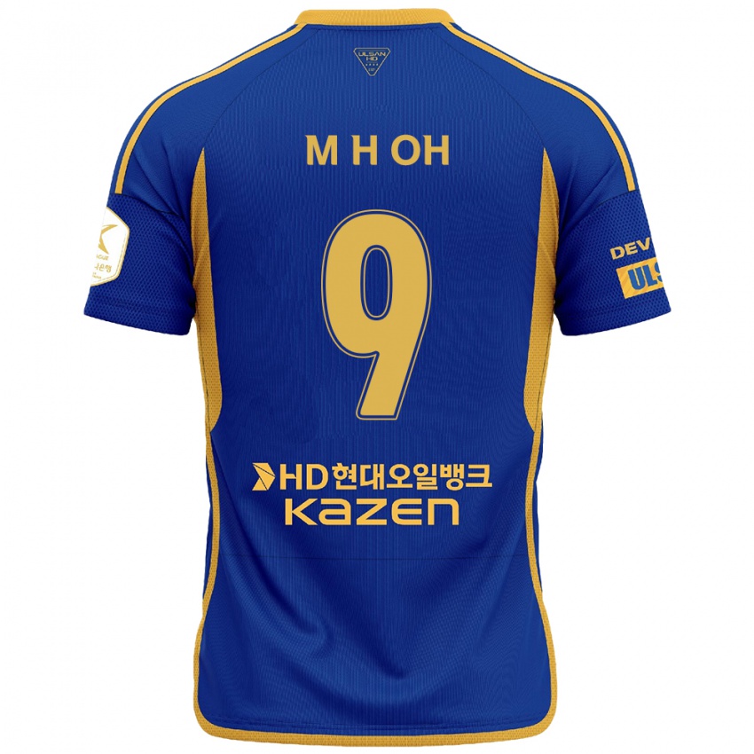 Kinder Hyun-Min Oh #9 Blau Gelb Heimtrikot Trikot 2024/25 T-Shirt Österreich