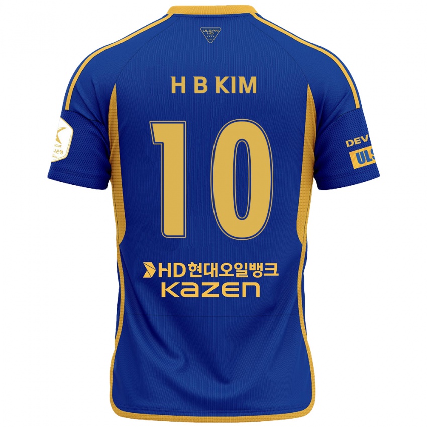 Kinder Beom-Hwan Kim #10 Blau Gelb Heimtrikot Trikot 2024/25 T-Shirt Österreich