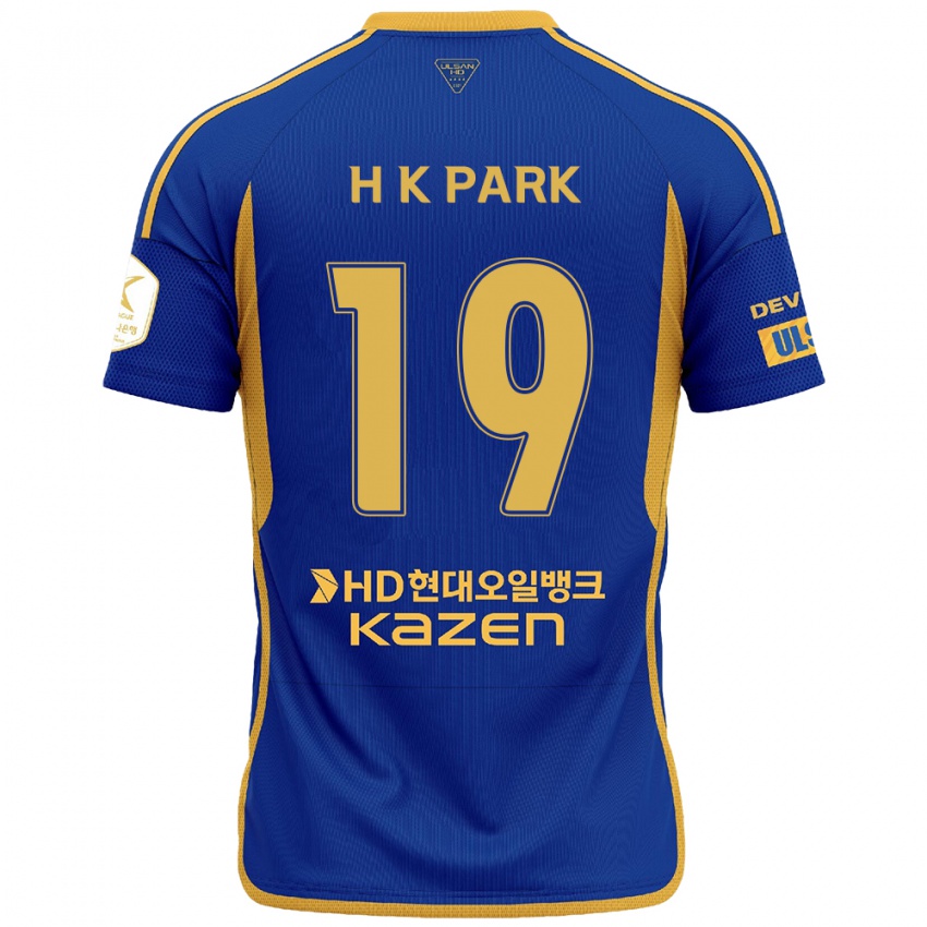 Kinder Kang-Hyun Park #19 Blau Gelb Heimtrikot Trikot 2024/25 T-Shirt Österreich