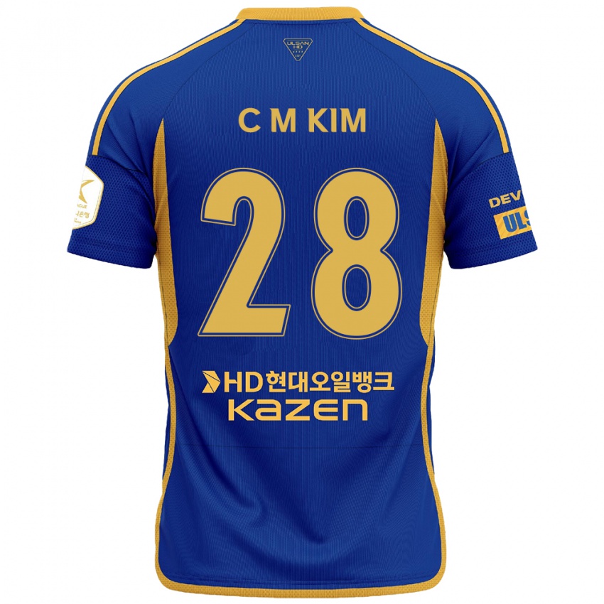 Kinder Min-Chan Kim #28 Blau Gelb Heimtrikot Trikot 2024/25 T-Shirt Österreich