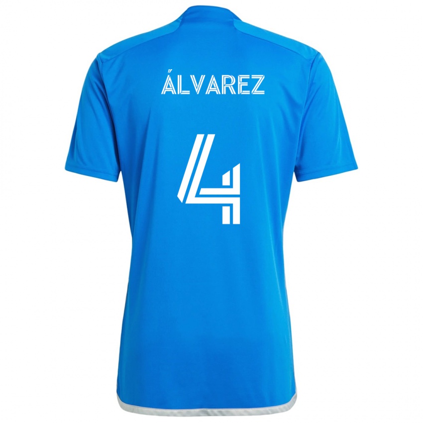 Kinder Fernando Álvarez #4 Blau Weiss Heimtrikot Trikot 2024/25 T-Shirt Österreich