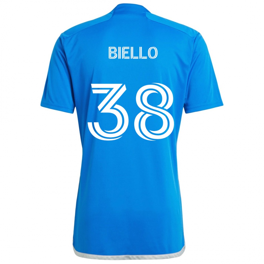 Kinder Alessandro Biello #38 Blau Weiss Heimtrikot Trikot 2024/25 T-Shirt Österreich