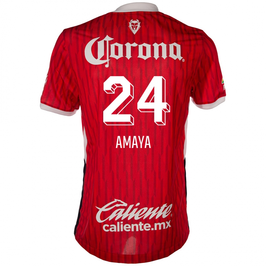 Kinder Frankie Amaya #24 Rot-Weiss Heimtrikot Trikot 2024/25 T-Shirt Österreich