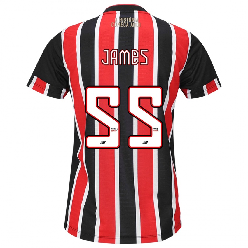 Kinder James Rodríguez #55 Schwarz Rot Weiß Auswärtstrikot Trikot 2024/25 T-Shirt Österreich