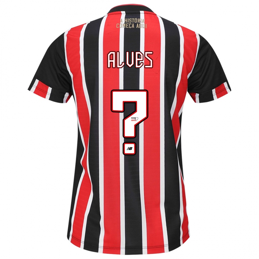 Kinder Matheus Alves #0 Schwarz Rot Weiß Auswärtstrikot Trikot 2024/25 T-Shirt Österreich