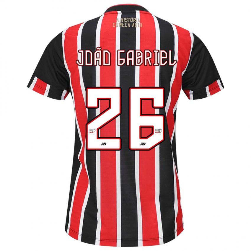 Kinder João Gabriel #26 Schwarz Rot Weiß Auswärtstrikot Trikot 2024/25 T-Shirt Österreich