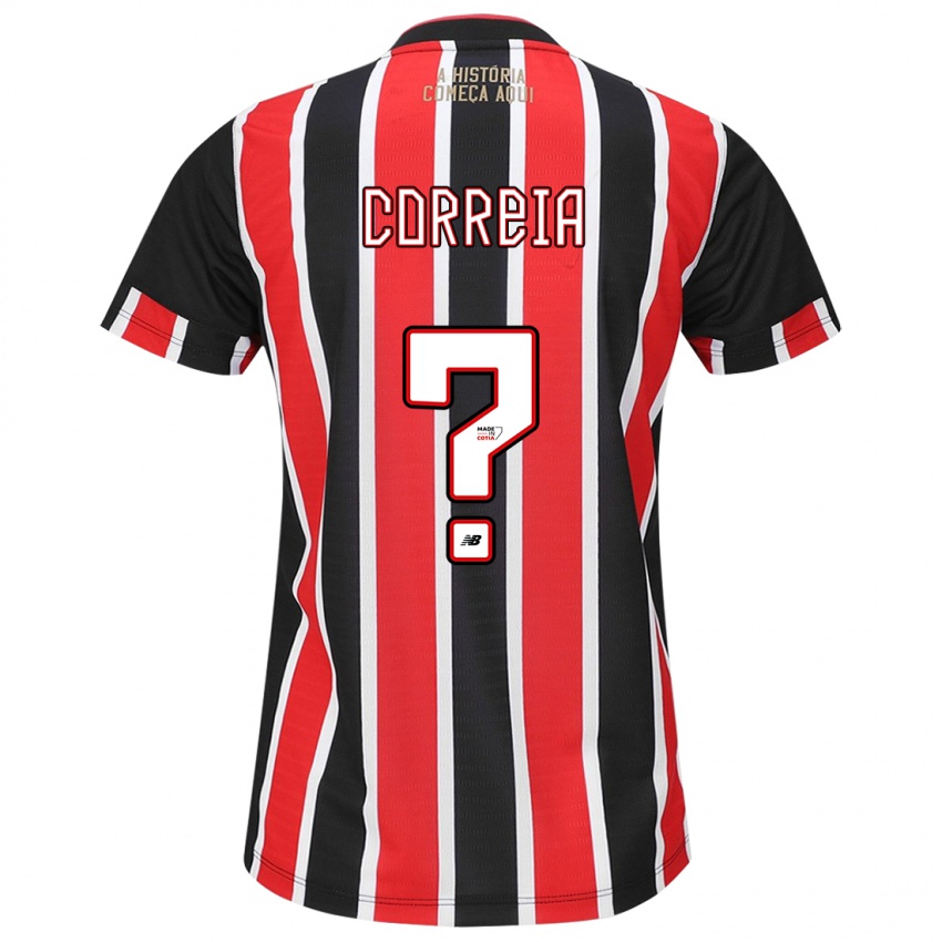 Kinder Arthur Correia #0 Schwarz Rot Weiß Auswärtstrikot Trikot 2024/25 T-Shirt Österreich