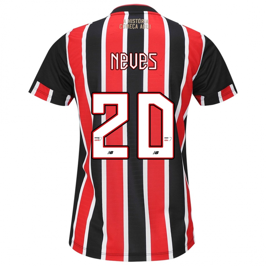 Kinder Gabriel Neves #20 Schwarz Rot Weiß Auswärtstrikot Trikot 2024/25 T-Shirt Österreich