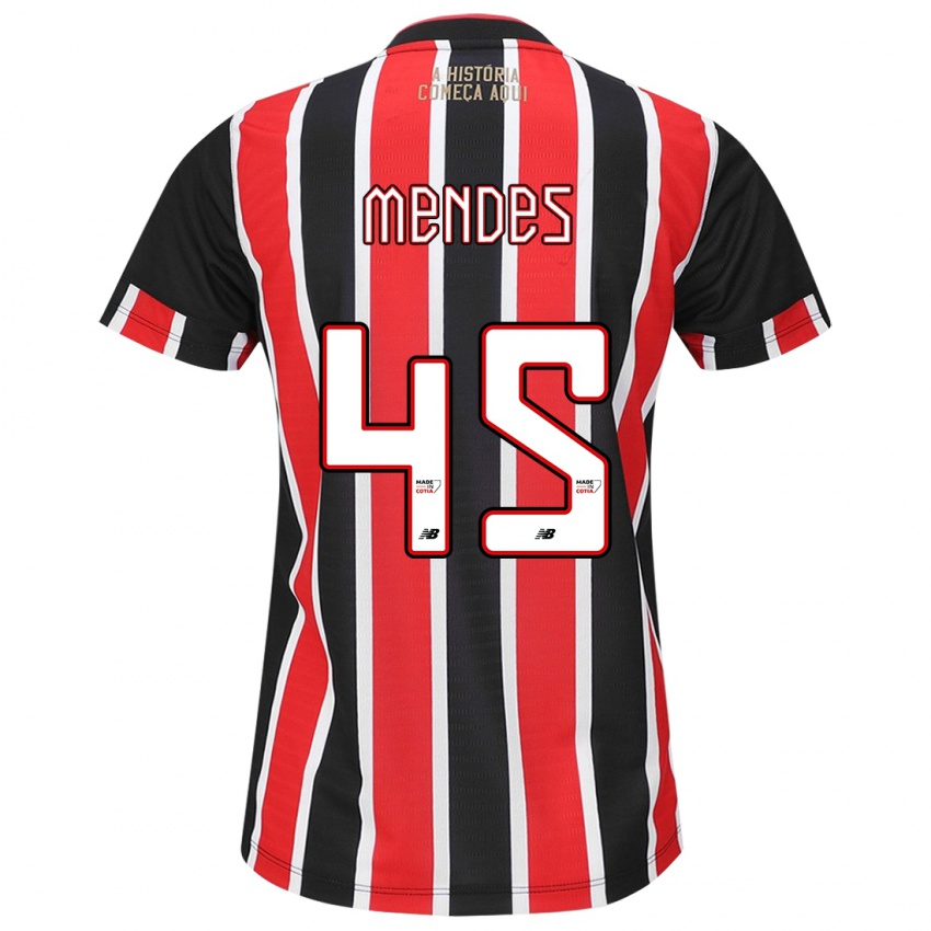 Kinder Nathan Mendes #45 Schwarz Rot Weiß Auswärtstrikot Trikot 2024/25 T-Shirt Österreich