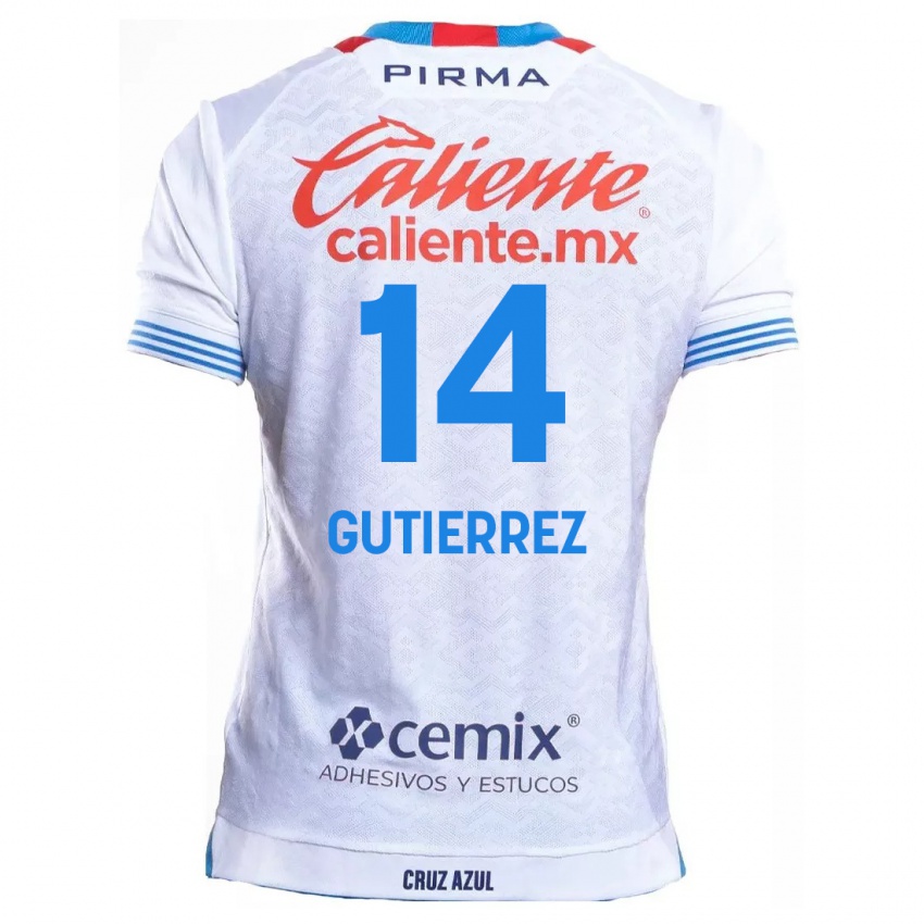 Kinder Alexis Gutierrez #14 Weiß Blau Auswärtstrikot Trikot 2024/25 T-Shirt Österreich