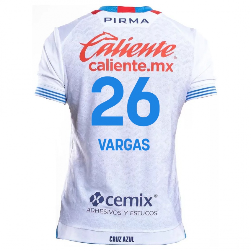 Kinder Carlos Vargas #26 Weiß Blau Auswärtstrikot Trikot 2024/25 T-Shirt Österreich