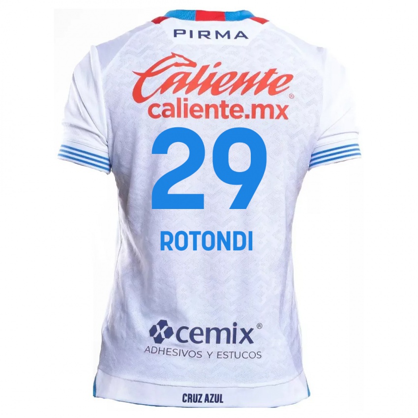 Kinder Carlos Rotondi #29 Weiß Blau Auswärtstrikot Trikot 2024/25 T-Shirt Österreich