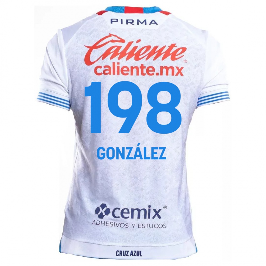 Kinder Kenneth González #198 Weiß Blau Auswärtstrikot Trikot 2024/25 T-Shirt Österreich