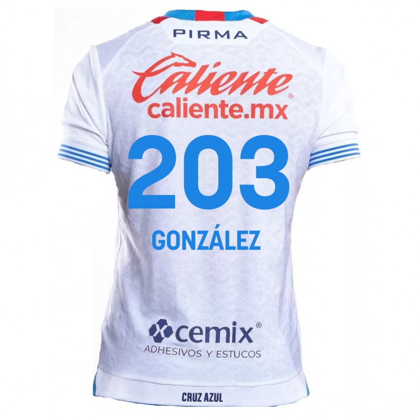 Kinder Rogelio González #203 Weiß Blau Auswärtstrikot Trikot 2024/25 T-Shirt Österreich