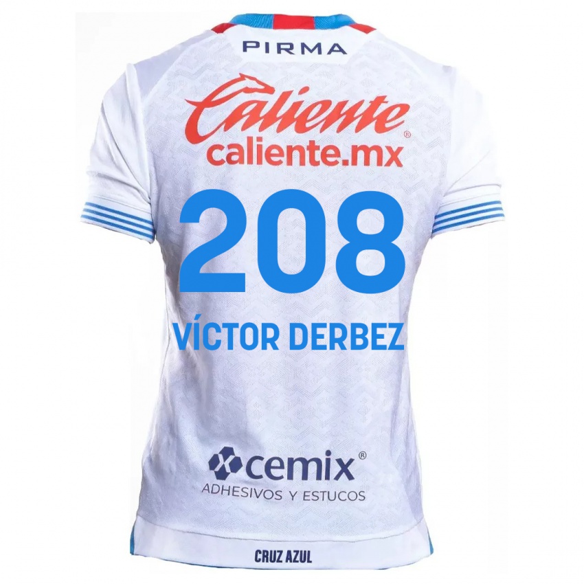 Kinder Louis Víctor Derbez #208 Weiß Blau Auswärtstrikot Trikot 2024/25 T-Shirt Österreich